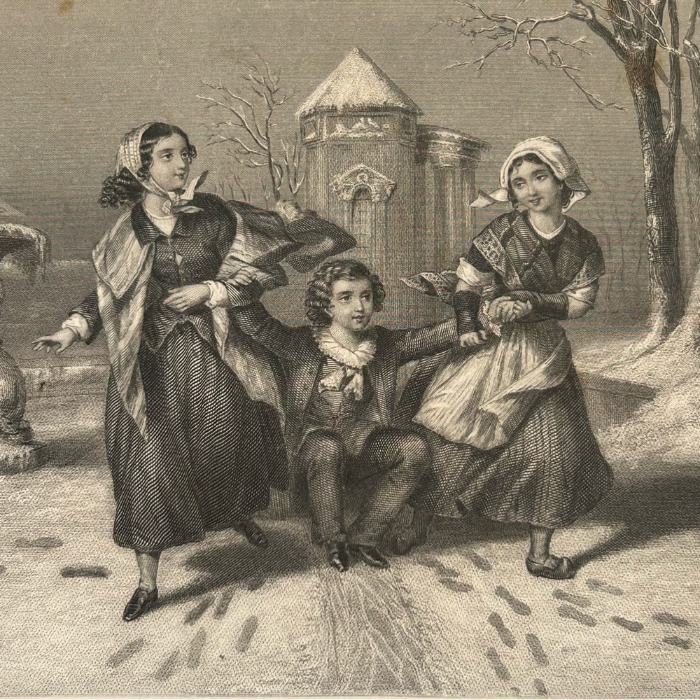 Winter 5.5" x 7 3/8" Antique Engraving/Print